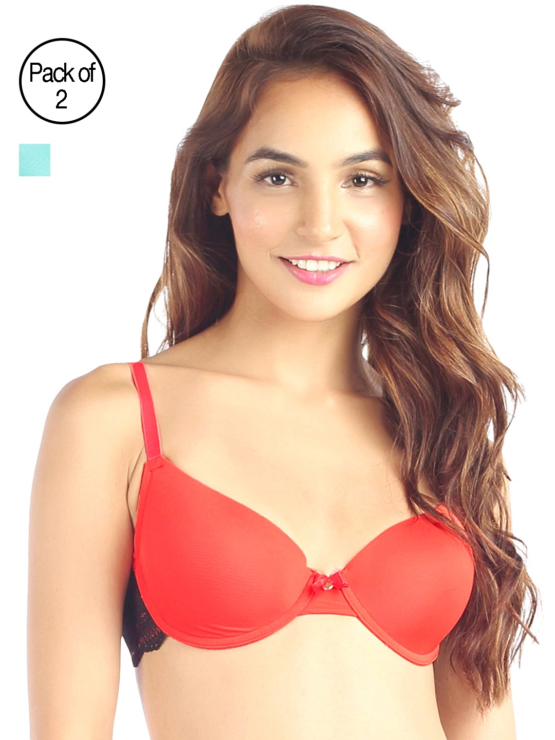 

Candyskin Heavily Padded and Demi Bra Combo CS04-9Black- CS05APink Pack of 2, Blue