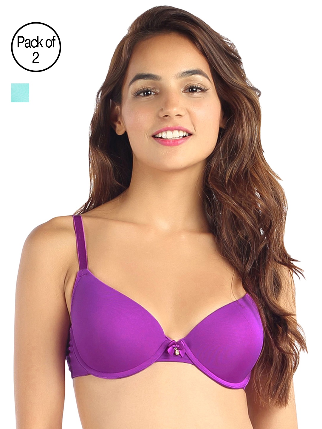 

Candyskin Heavily Padded and Demi Bra Combo CS04-9Black- CS05APink Pack of 2, Blue