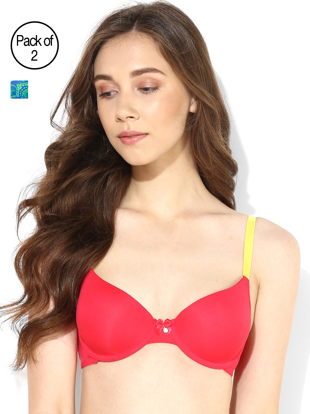 

Candyskin Heavily Padded and Demi Bra Combo CS04-9Black- CS05APink Pack of 2, Green