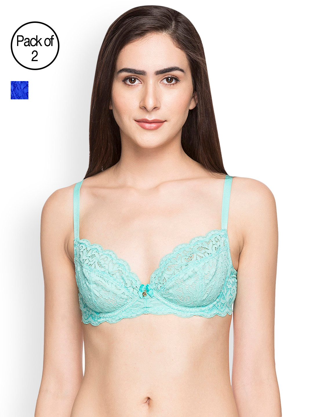 

Candyskin Demi Bra Combo CS08Teal- CS08Blue Pack of 2, Blue