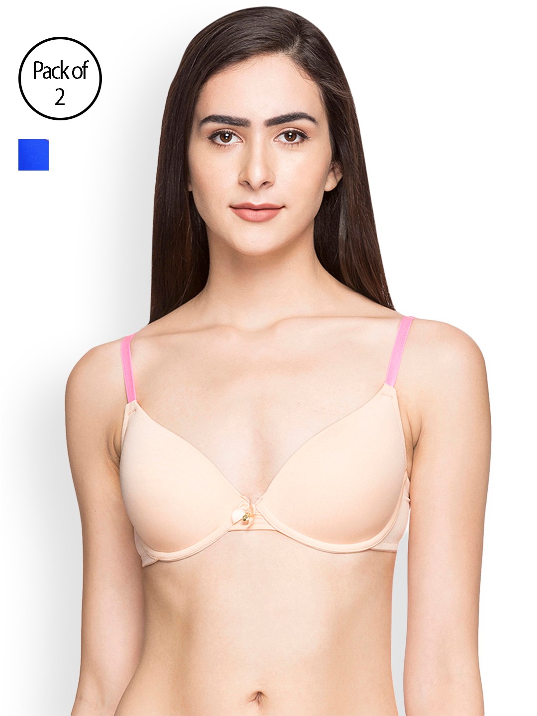 

Candyskin Heavily Padded and Demi Bra Combo CS04-9Black- CS05APink Pack of 2, Blue