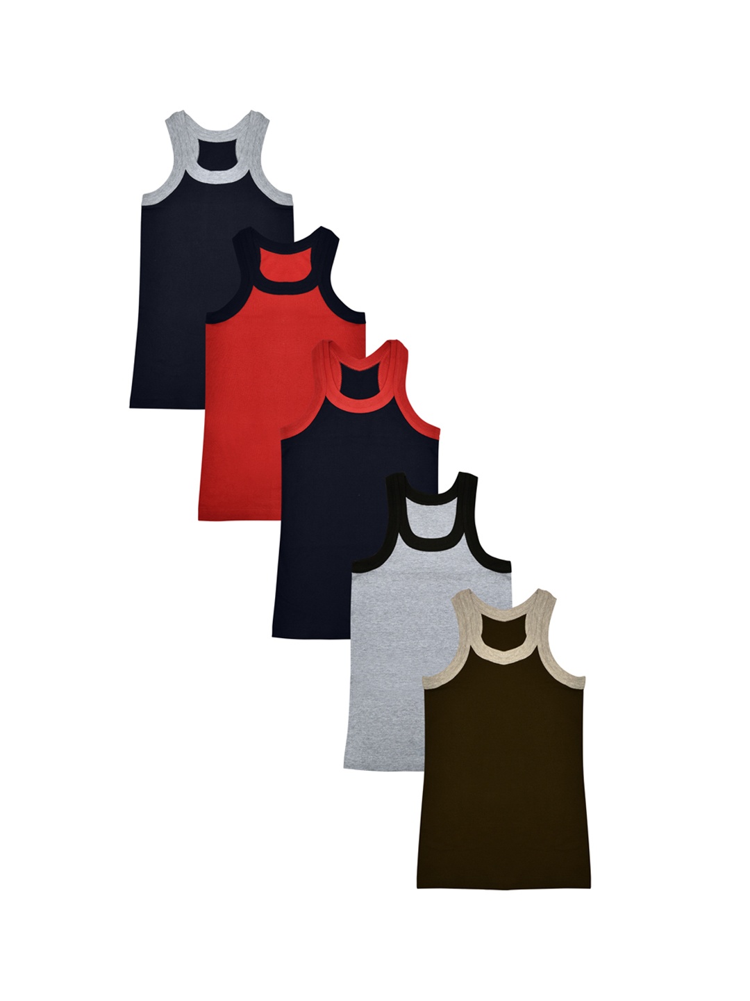 

Luke & Lilly Boys Pack of 5 Innerwear Vests LNLKDSVST005, Multi