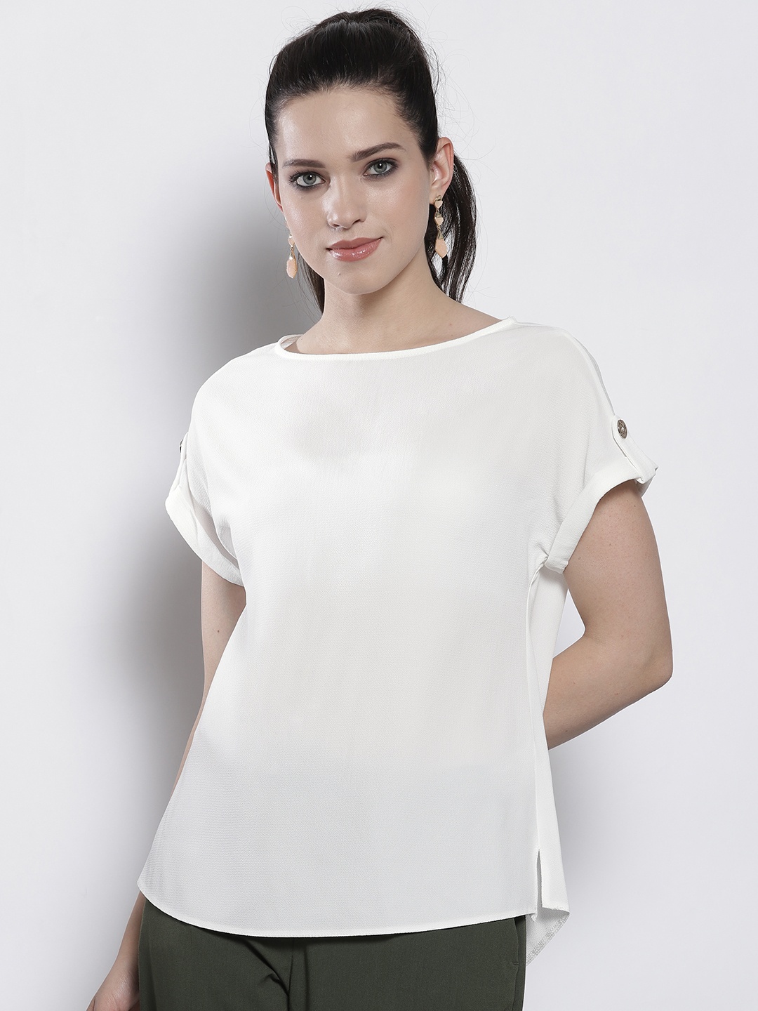 

DOROTHY PERKINS Women White Solid Top