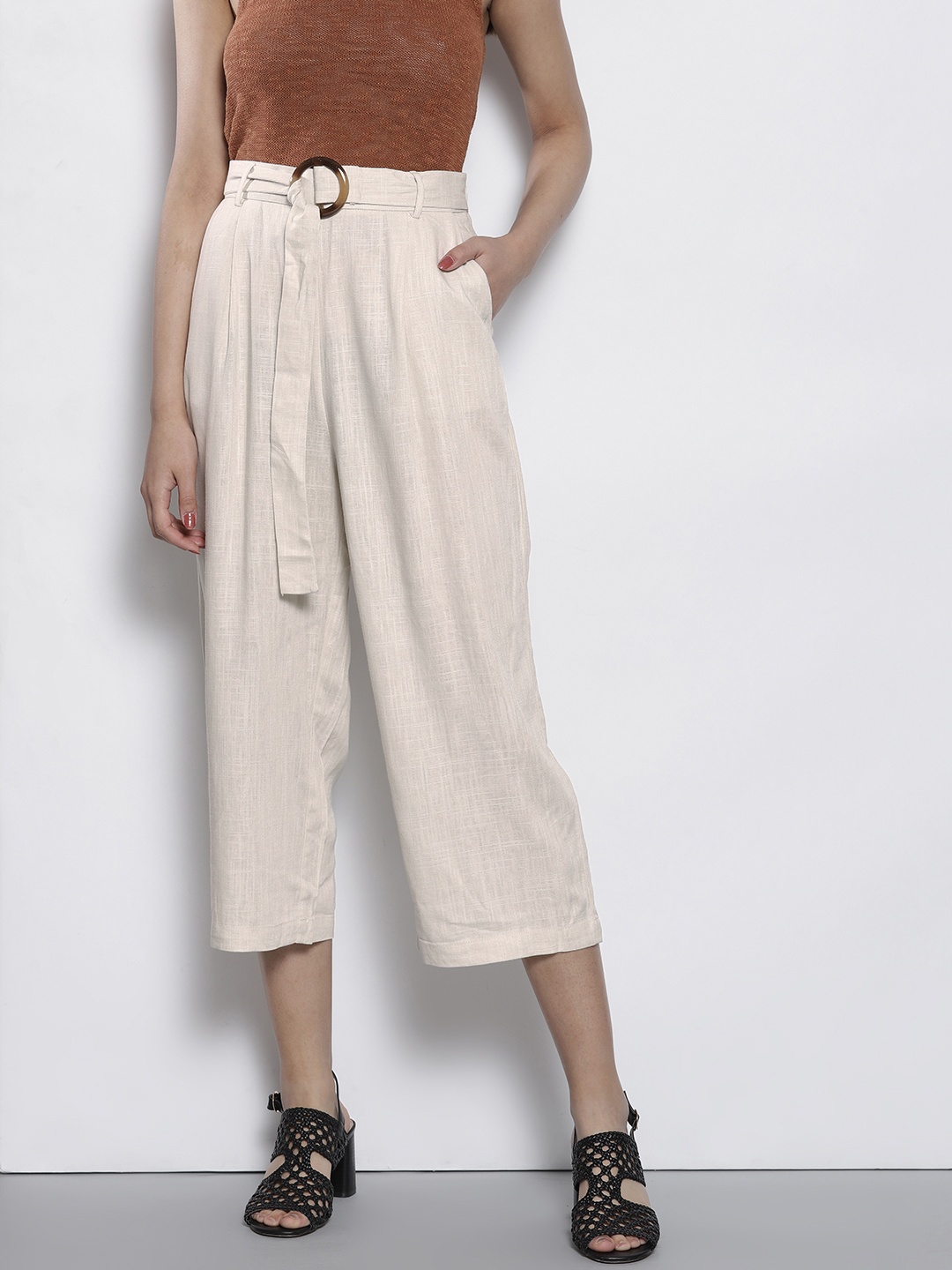 

DOROTHY PERKINS Women Off-White Regular Fit Solid Culottes