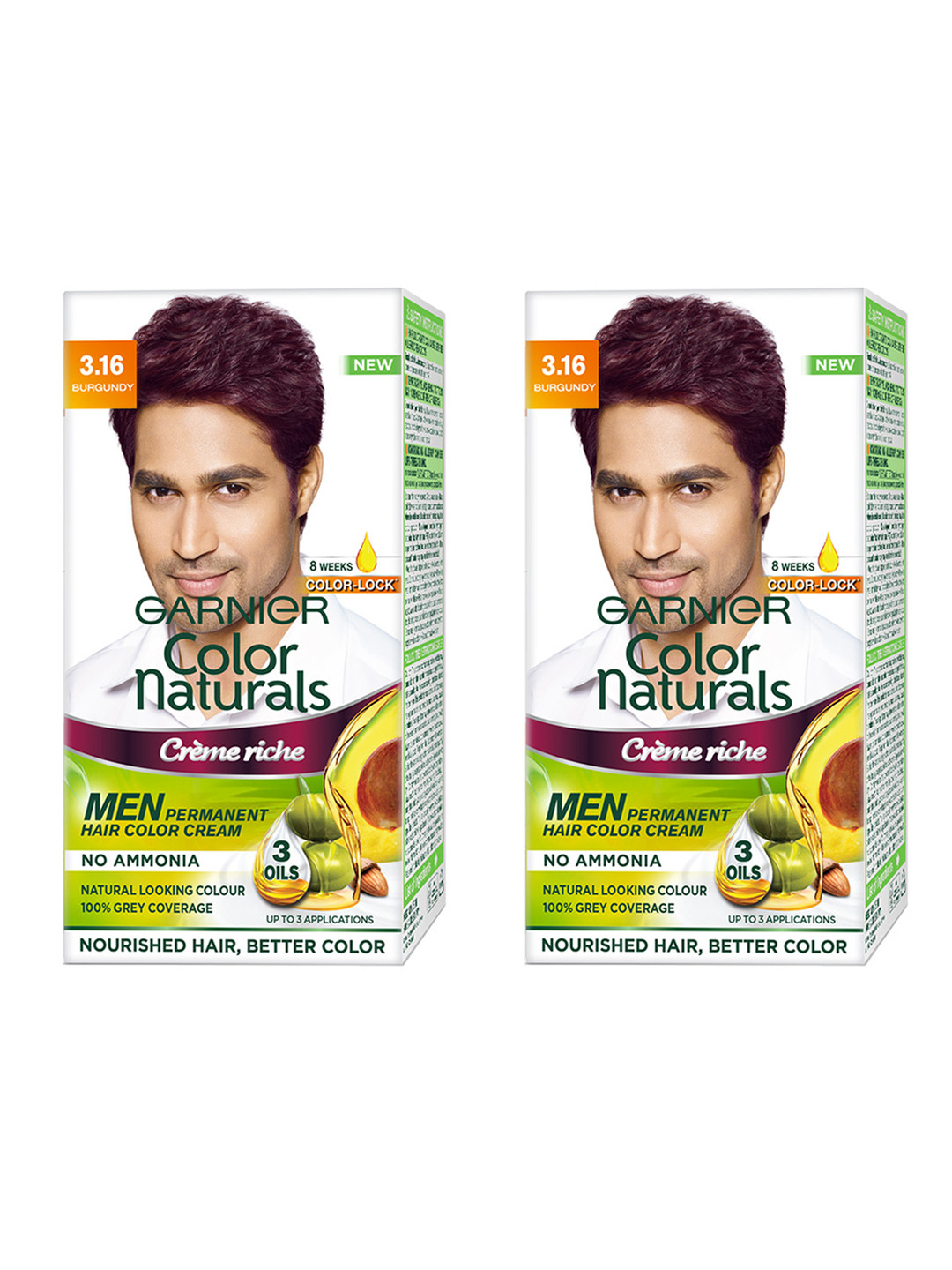 

Garnier Color Naturals Men Set of 2 Burgundy Hair Colour 3.16, White