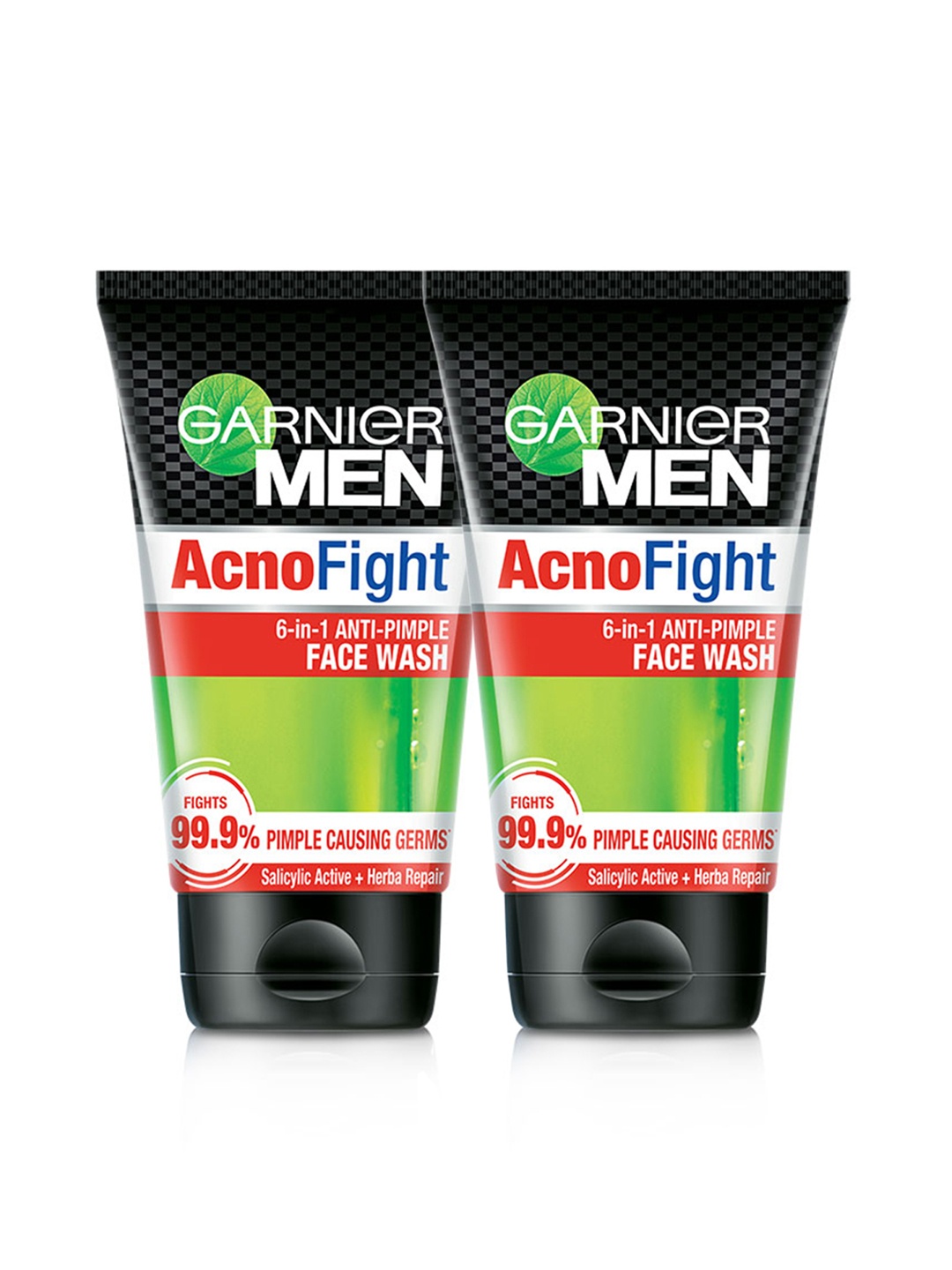 

Garnier Men Set of 2 Acno Fight Anti Pimple Face Wash - 100 g Each, Black