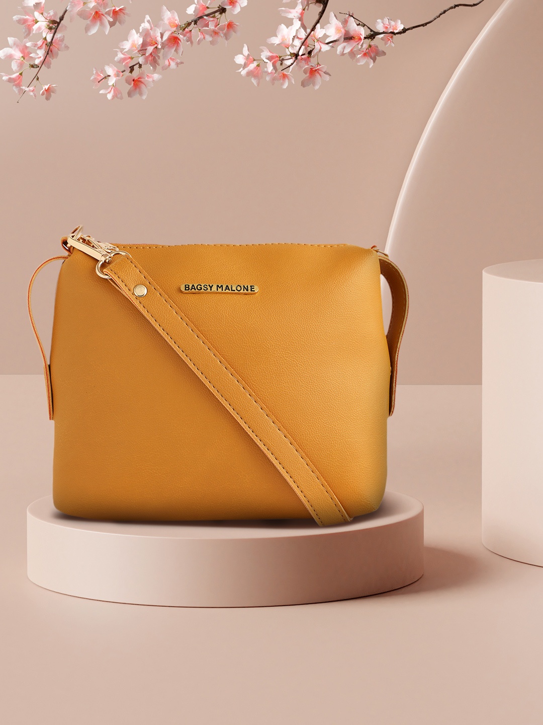 

Bagsy Malone Mustard Solid Sling Bag