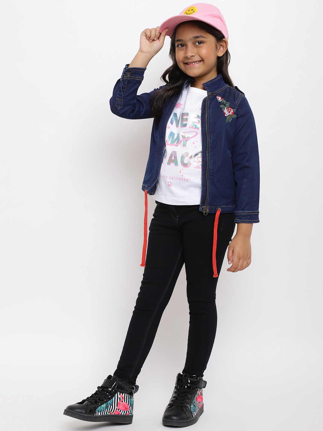 

TALES & STORIES Girls Blue Solid Denim Jacket