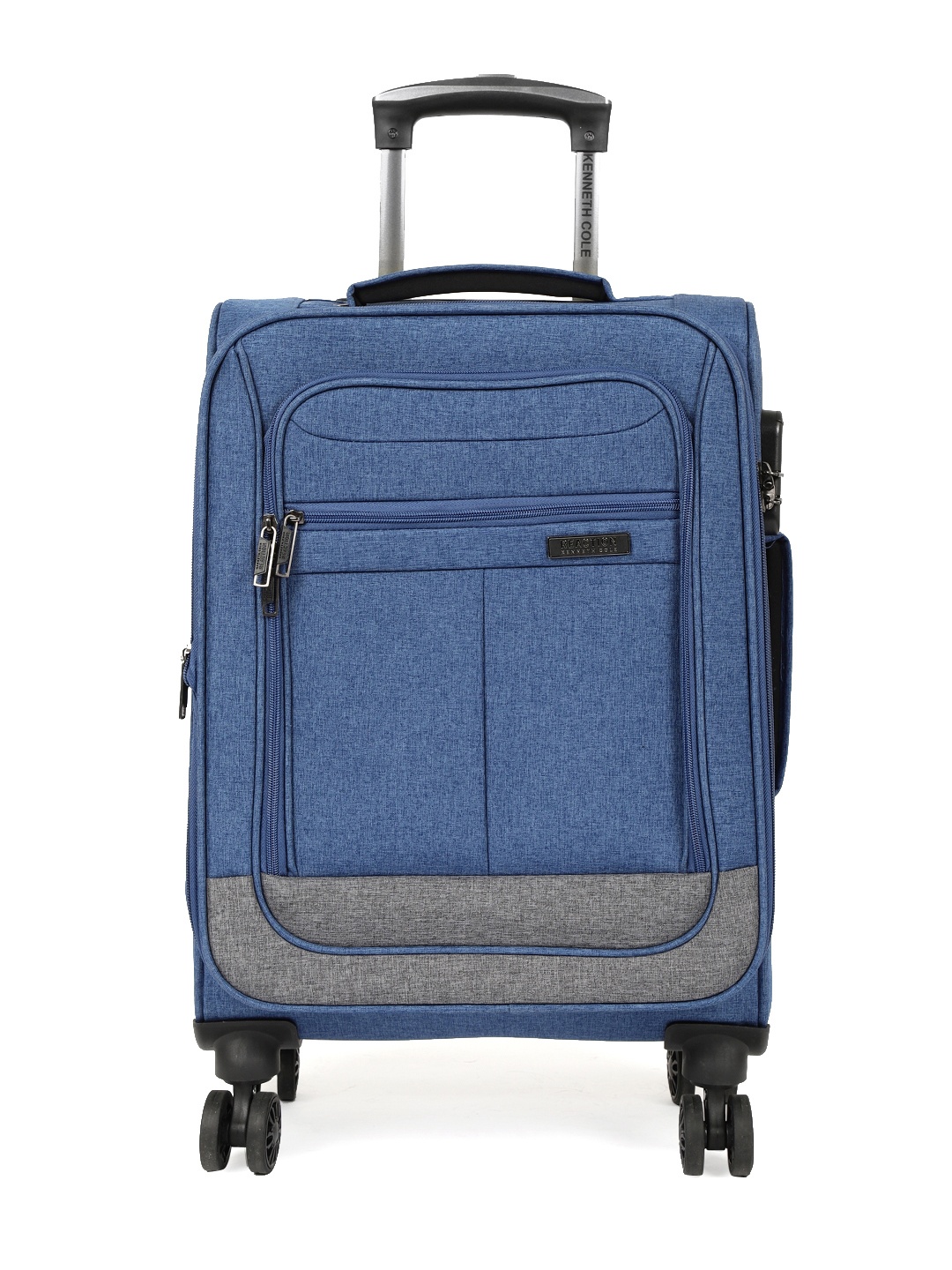 

Kenneth Cole Unisex Navy Blue & Grey Colourblocked Reaction 20" Cabin Trolley Bag