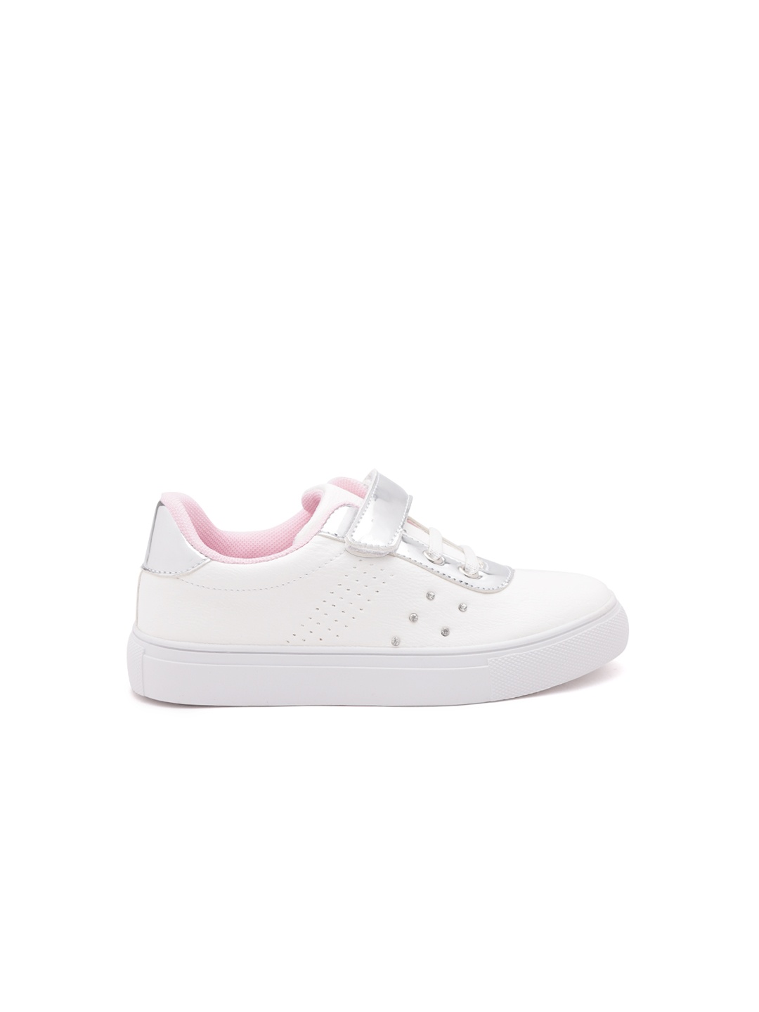 

Carlton London Girls White & Silver-Toned Sneakers