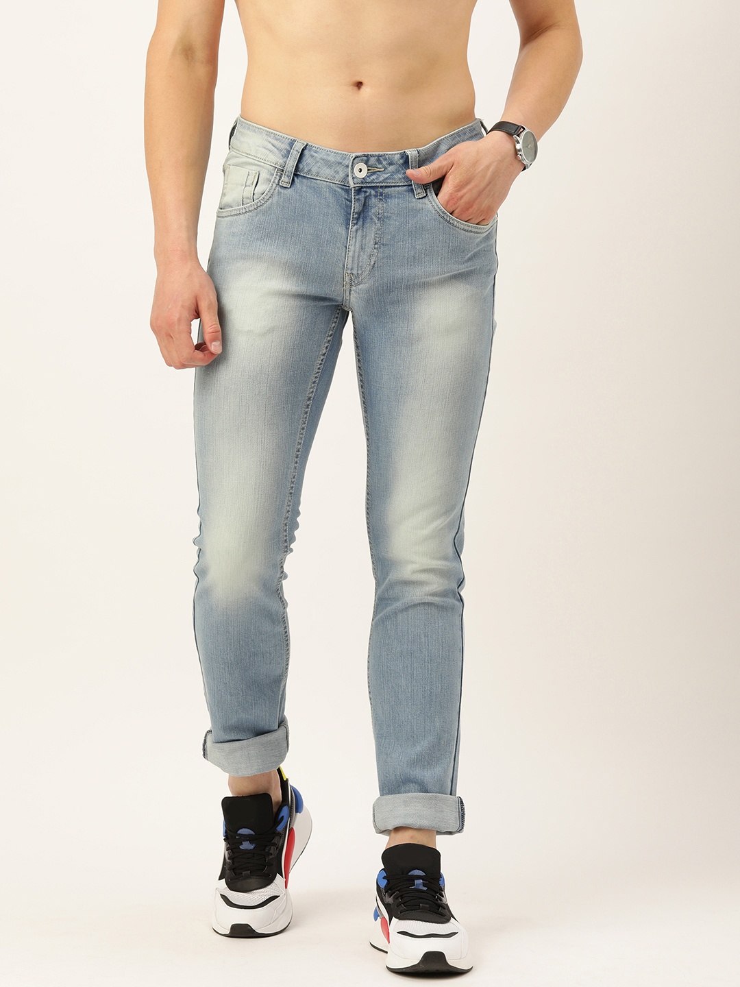 

Flying Machine Men Blue Jackson Skinny Fit Low-Rise Clean Look Stretchable Jeans