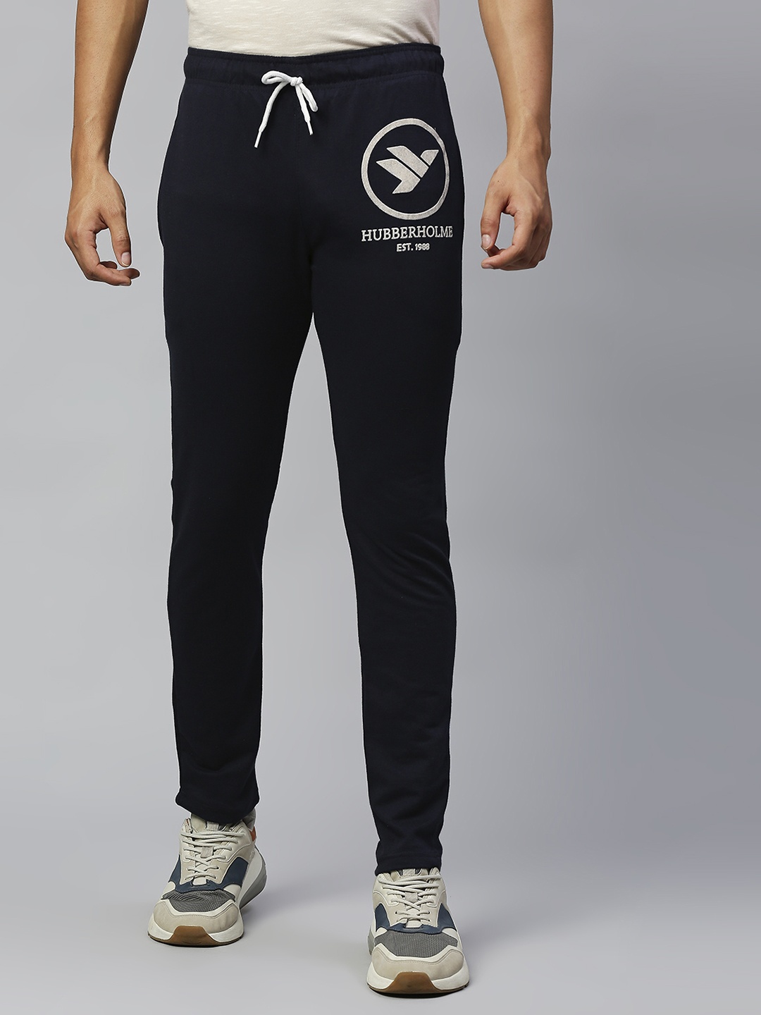 

Hubberholme Men Navy Blue Solid Slim Fit Track Pants