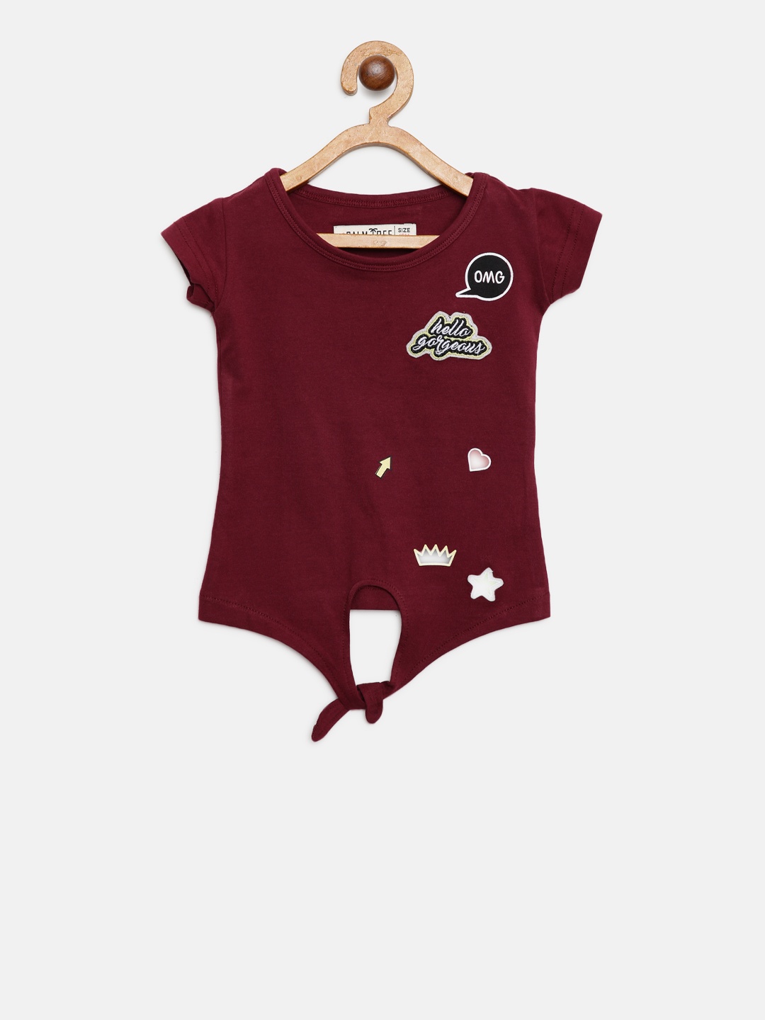 

Gini and Jony Girls Burgundy Solid Top