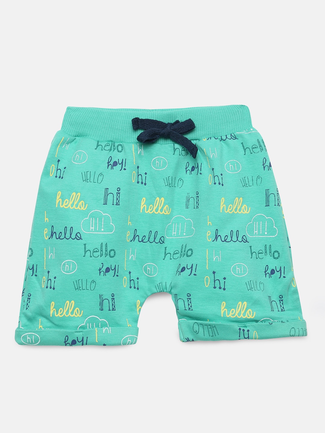 

Gini and Jony Infants Green Printed Regular Fit Shorts