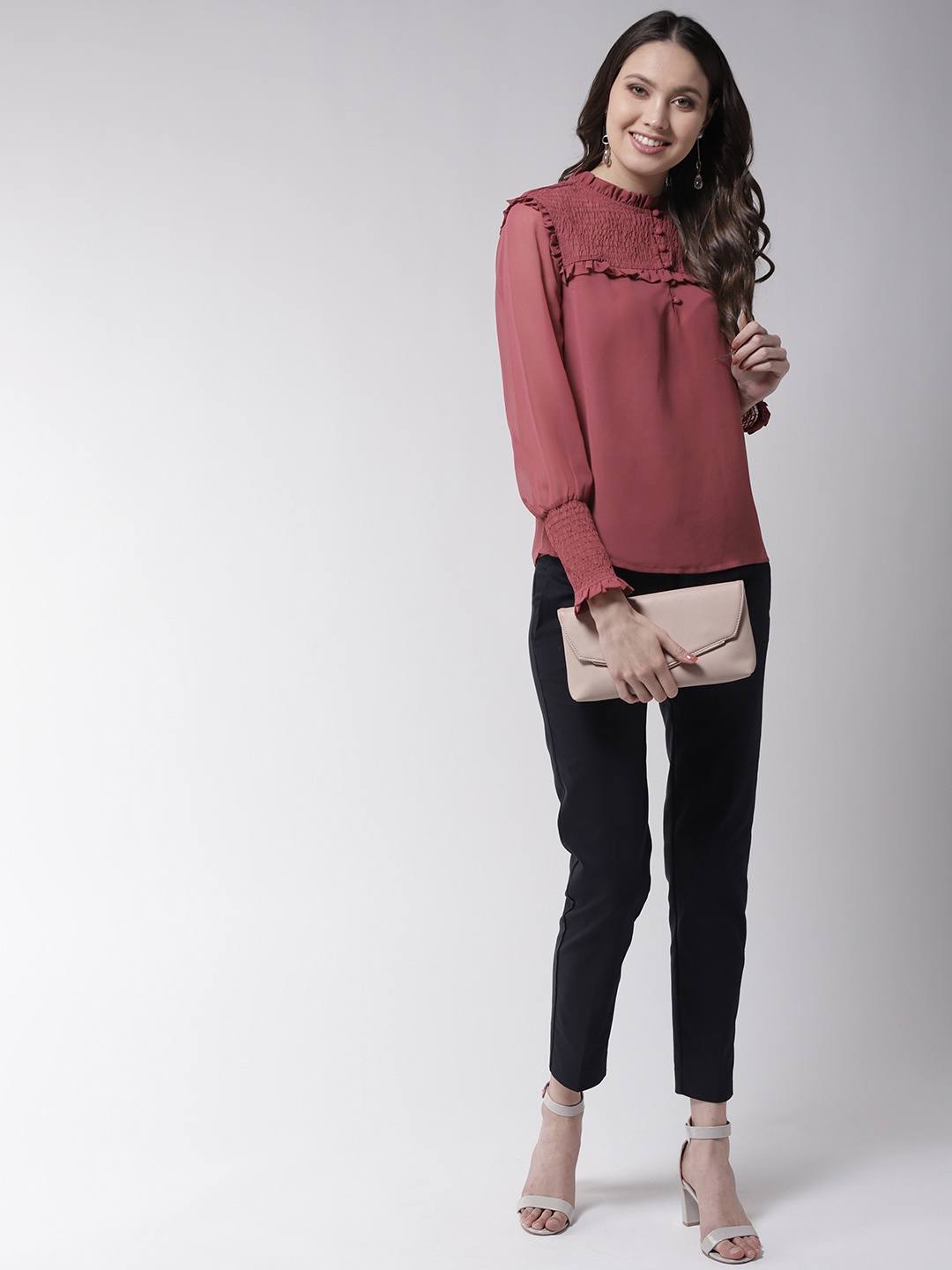 

QUIERO Women Burgundy Solid Top