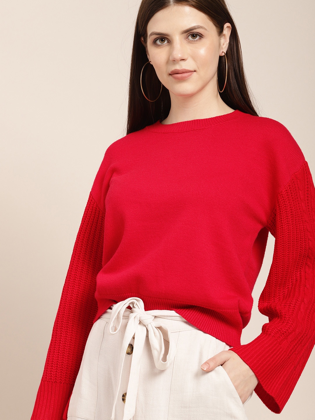 

her by invictus Women Red Solid Sweater