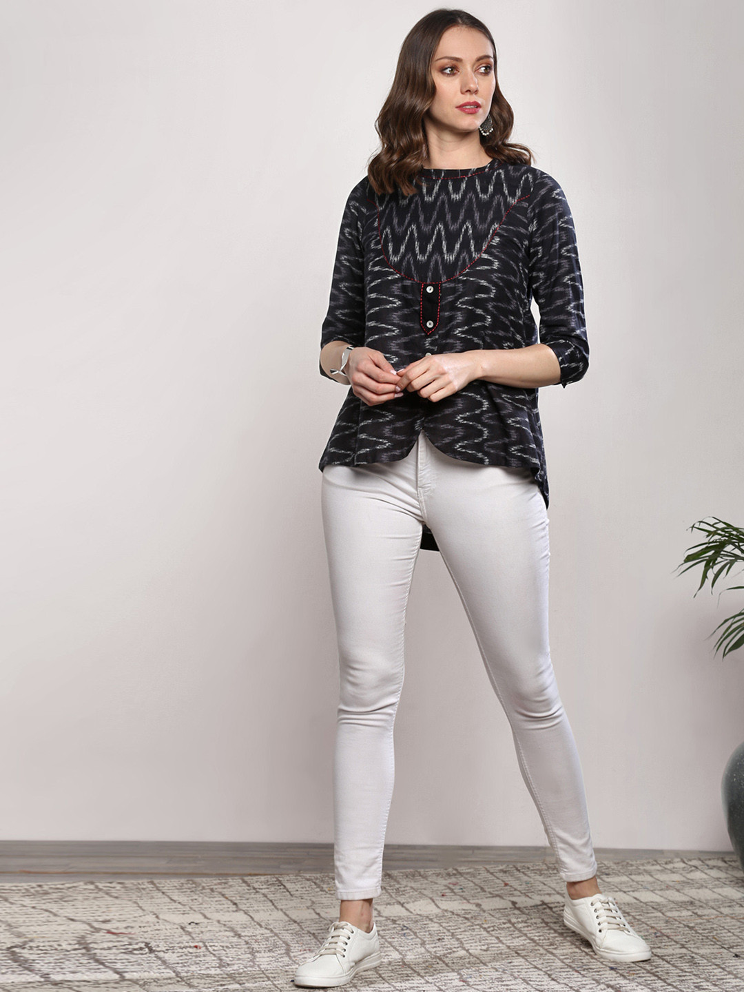 

Sangria Women Black Printed Top