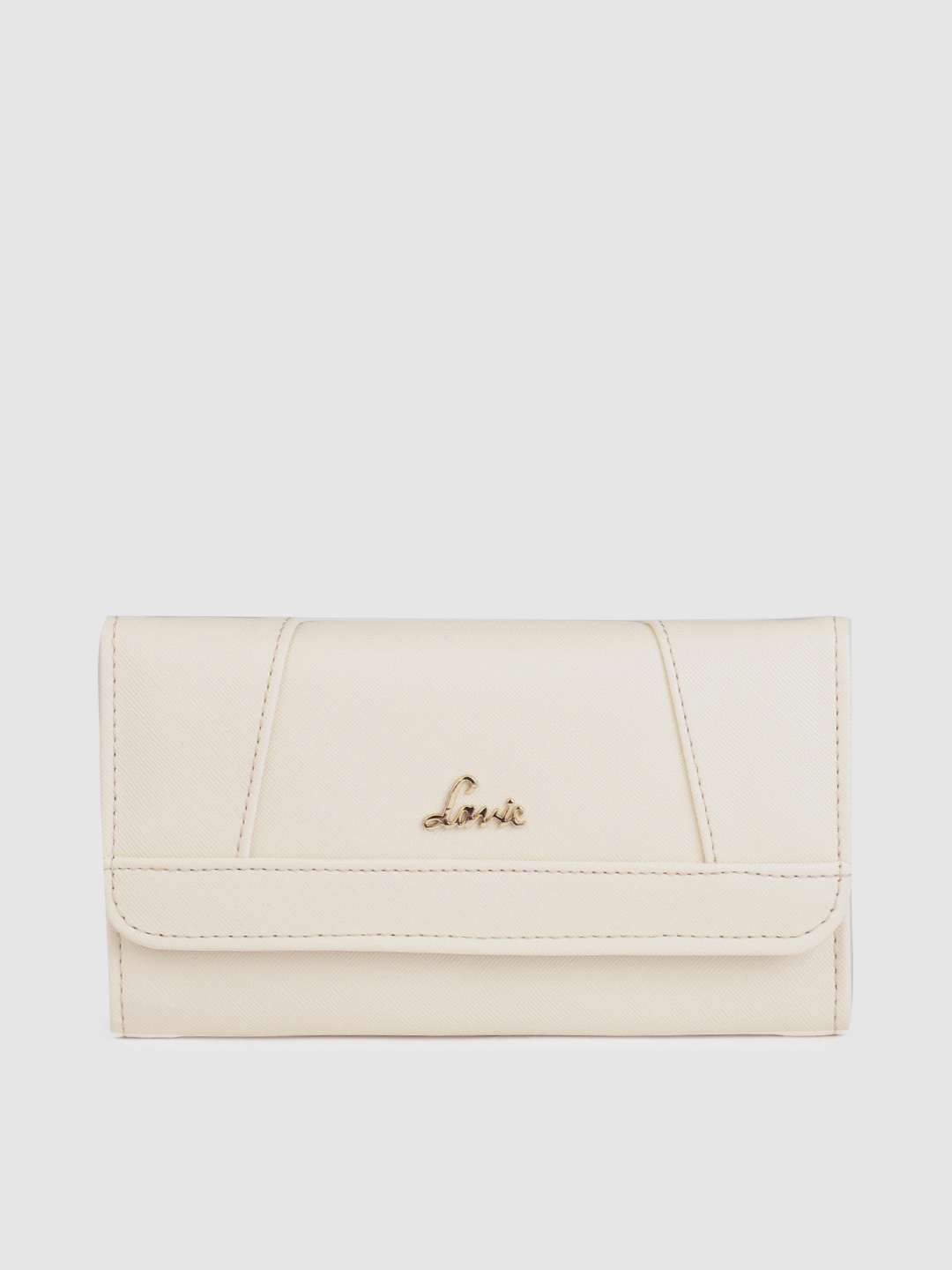 

Lavie Women White Solid Three Fold Wallet
