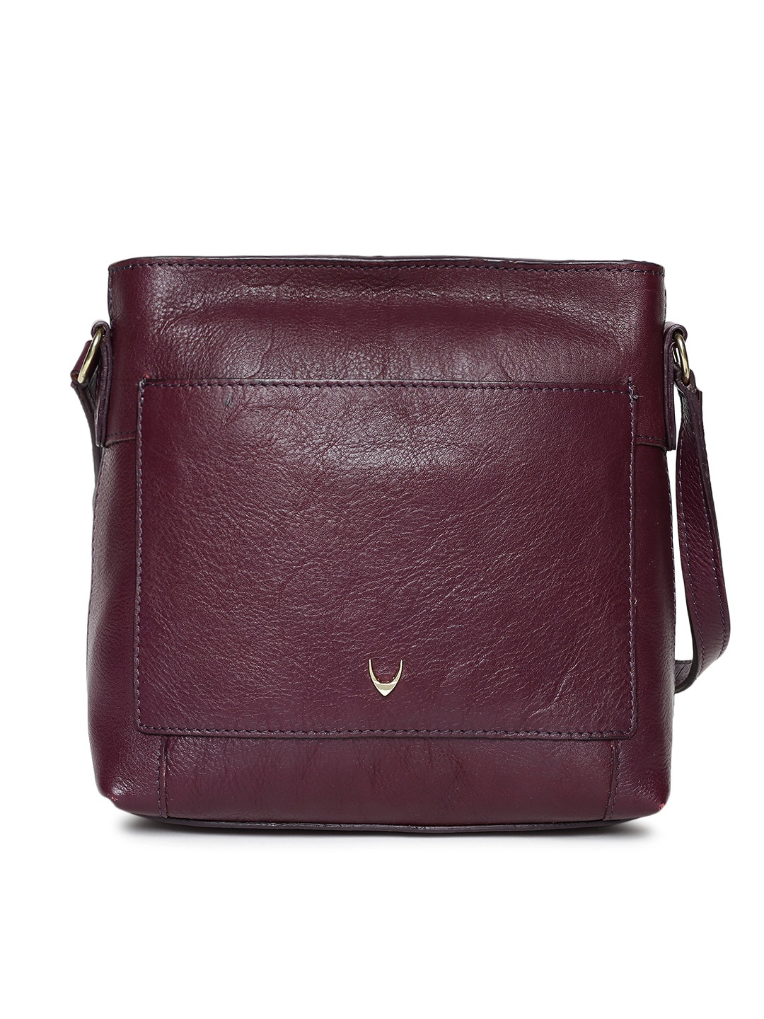 

Hidesign Purple Solid Leather Sling Bag