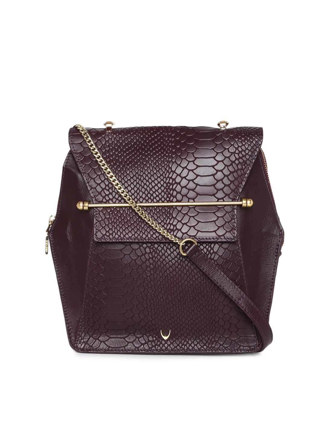

Hidesign Purple Solid Leather Sling Bag