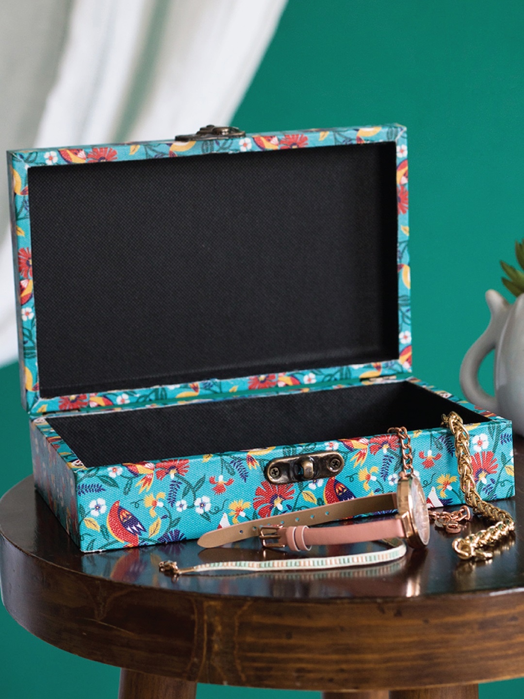 

Chumbak Turquoise Blue Printed Desk Organiser