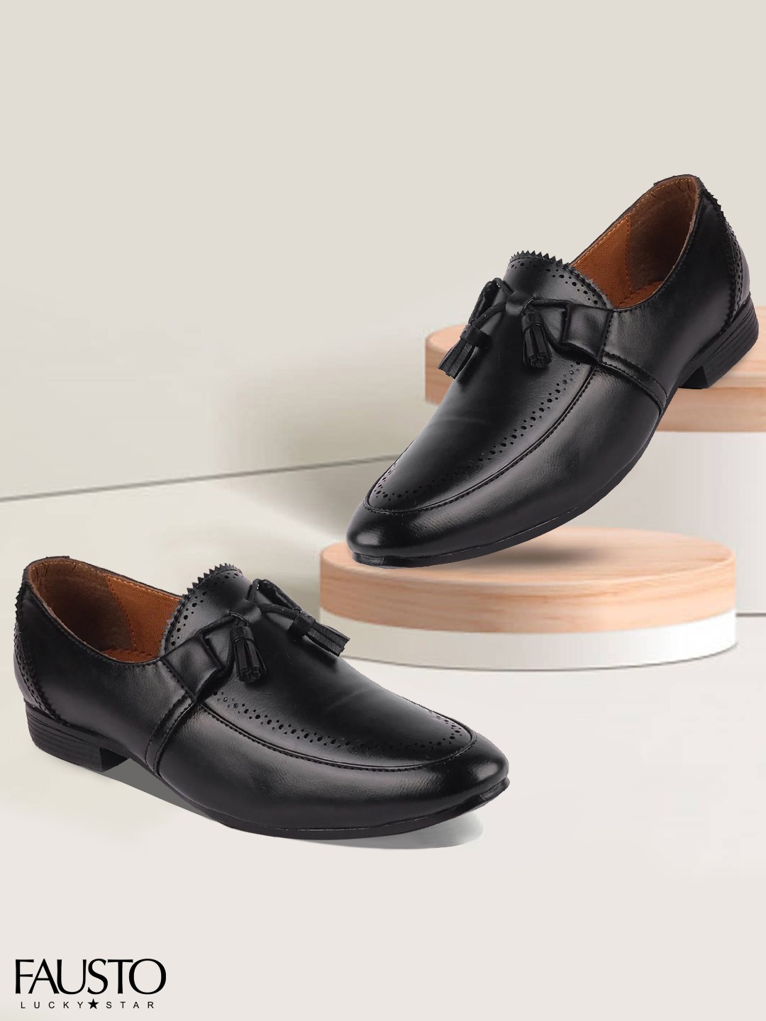 

FAUSTO Men Black Loafers