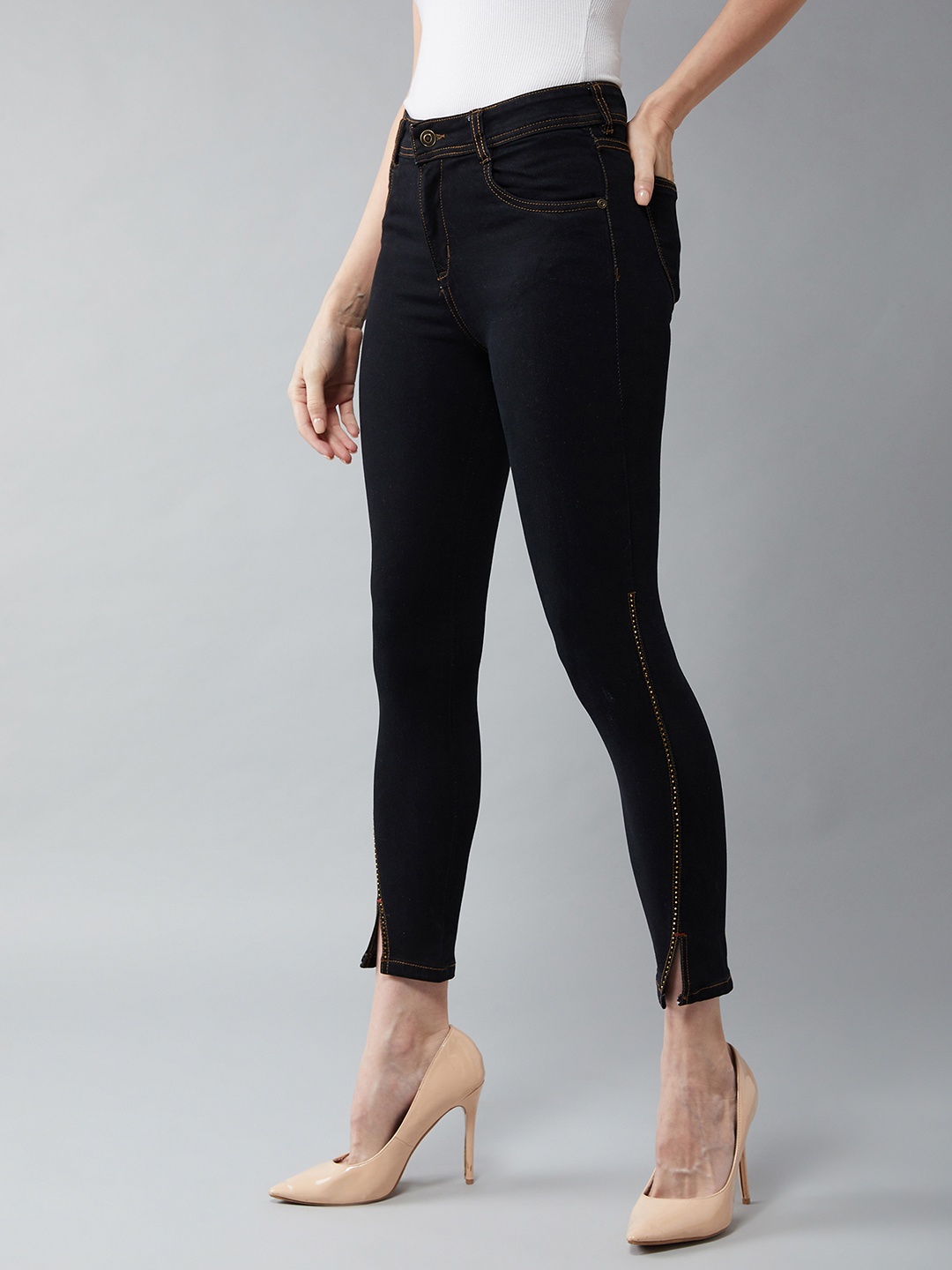 

Miss Chase Women Black Skinny Fit High-Rise Clean Look Jeans