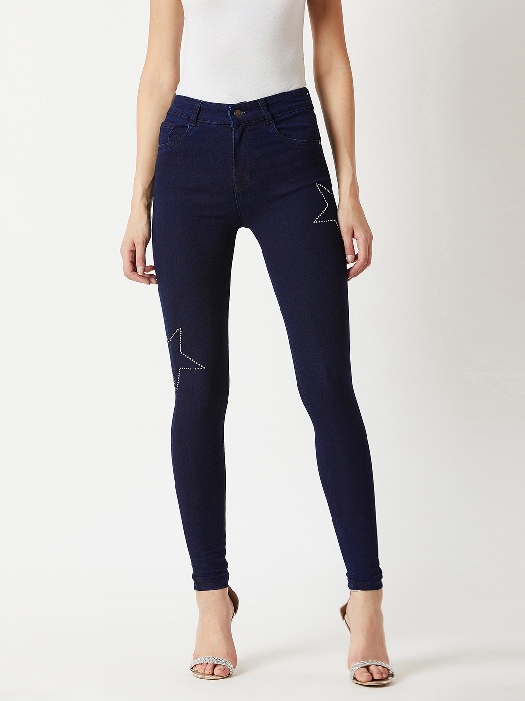

Miss Chase Women Navy Blue Skinny Fit Mid-Rise Clean Look Jeans