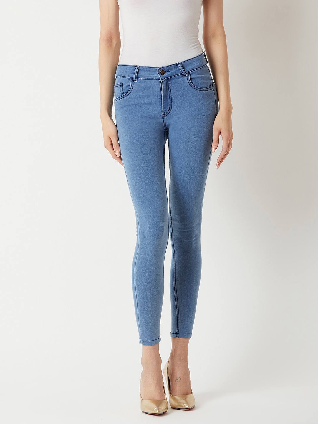 

Miss Chase Women Blue Skinny Fit Mid-Rise Clean Look Jeans
