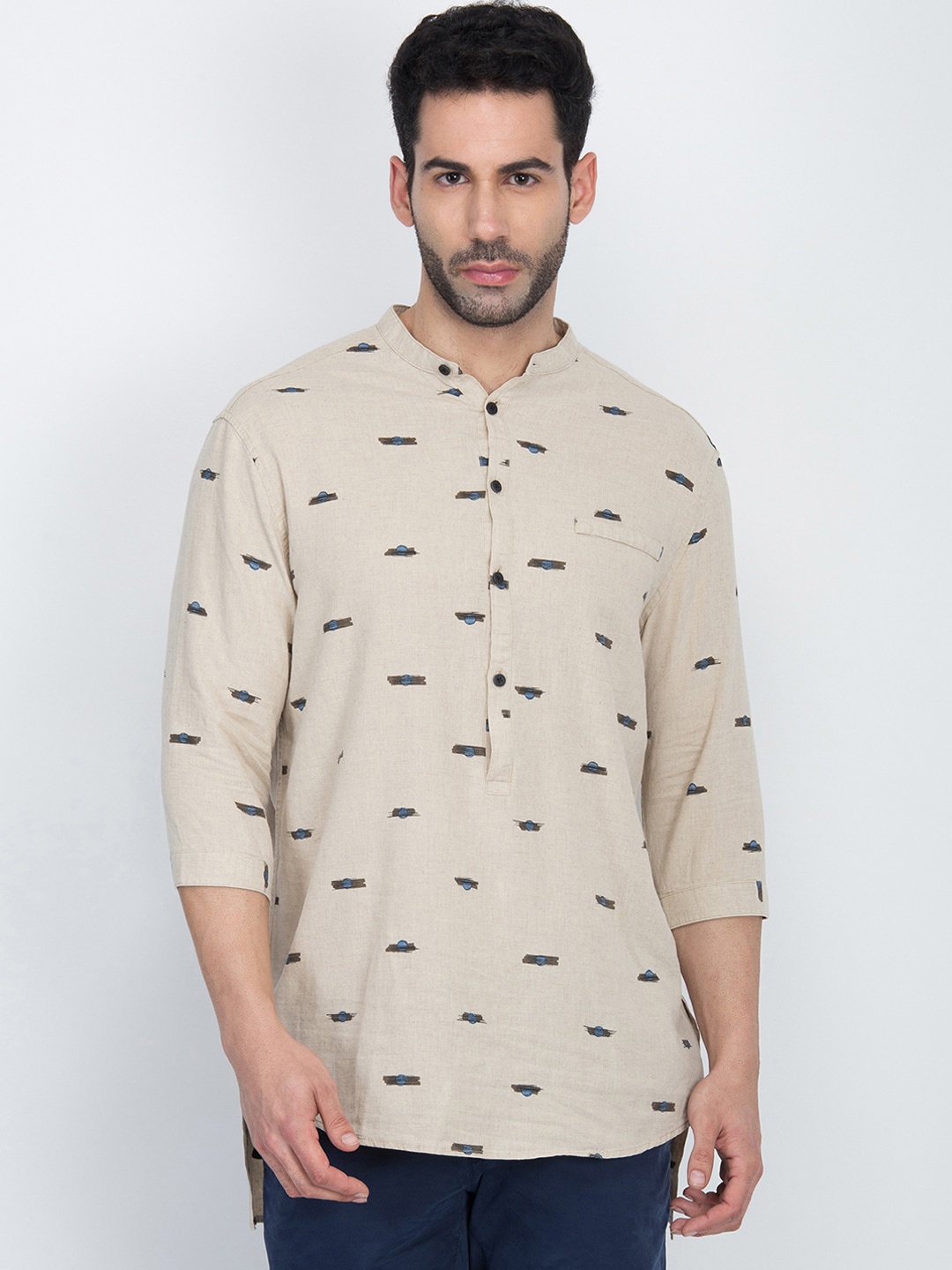 

Antony Morato Men Beige Printed Shirt