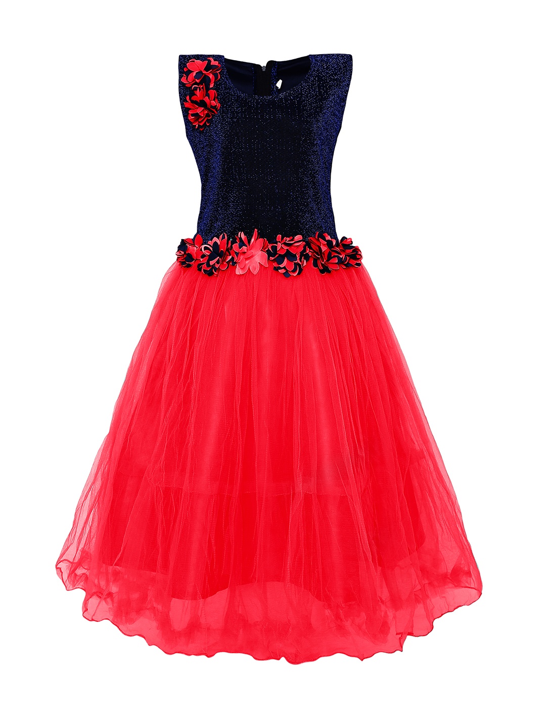 

Kidling Girls Red Colourblocked Maxi Dress