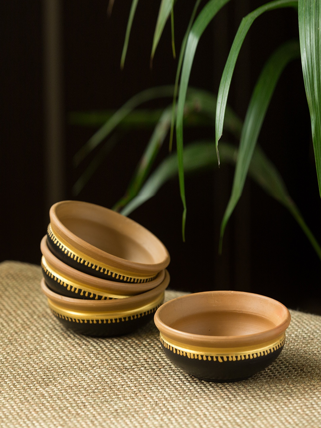

ExclusiveLane Set Of 4 Terra-Serves Earthen Terracotta Serving Bowls, Brown