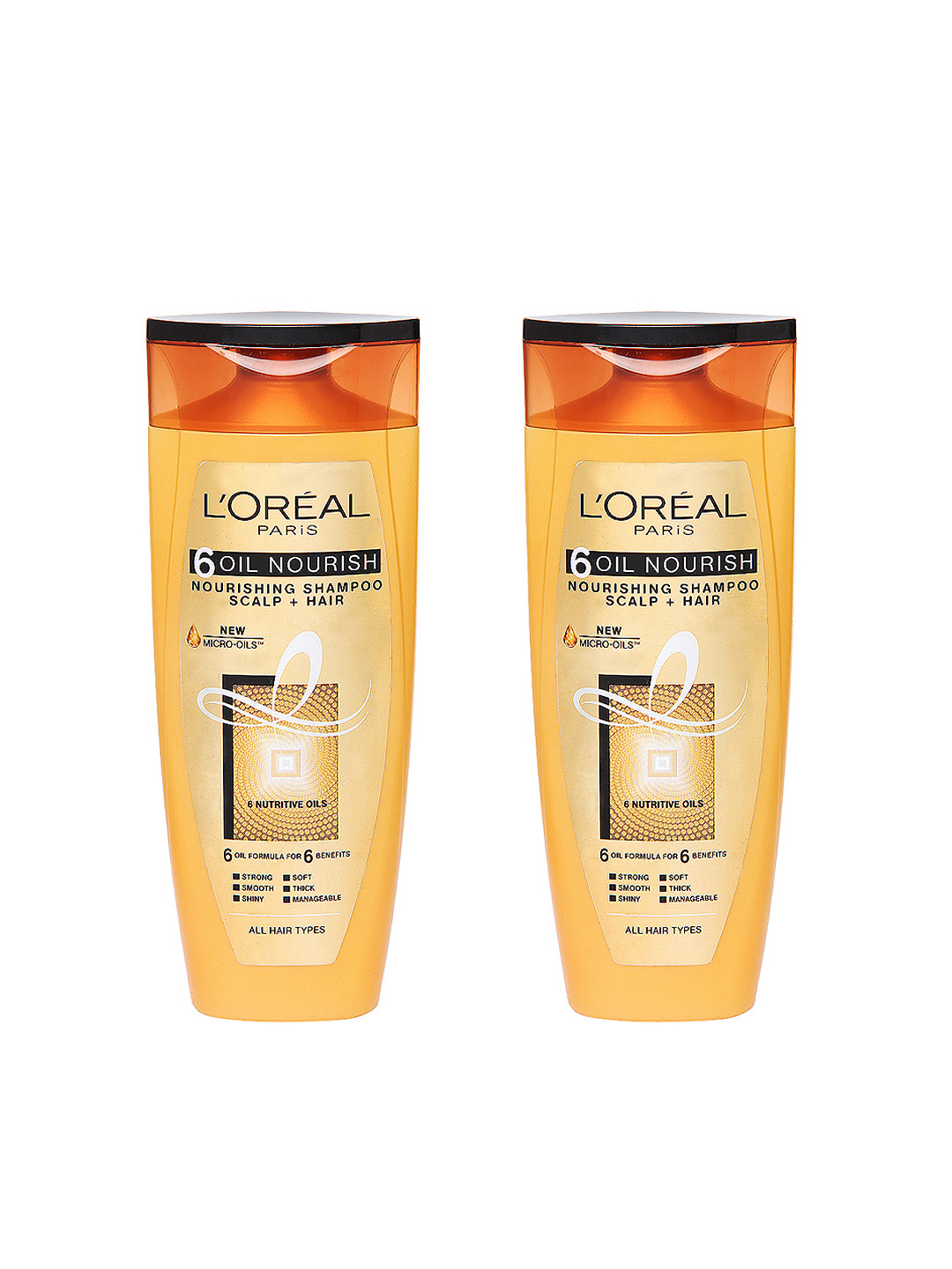 

LOreal Paris Unisex Set of 2 6 Oil Nourish Shampoos, Yellow