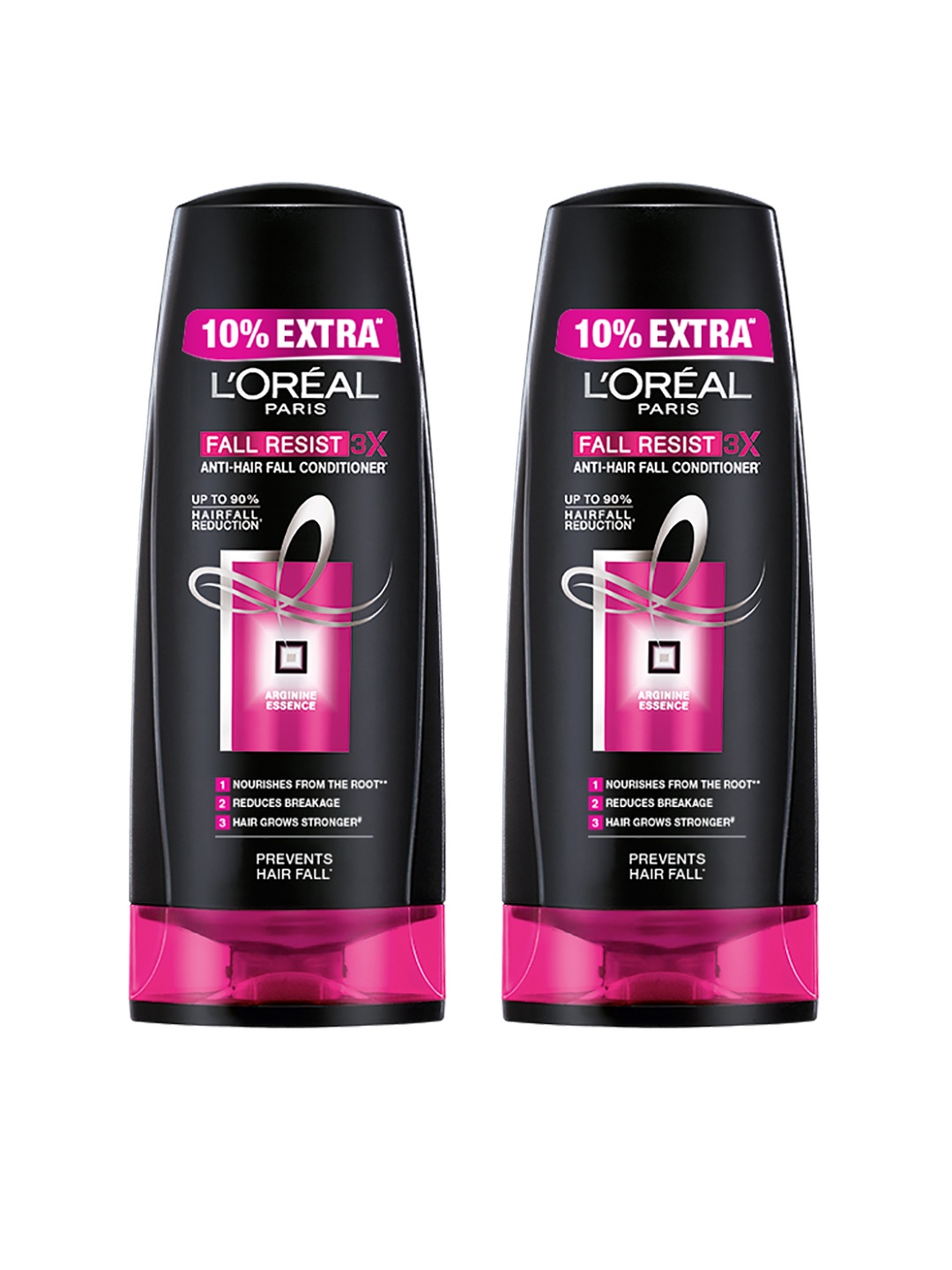 

LOreal Paris Unisex Set of 2 Fall Resist 3X Anti-Hairfall Conditioners, Black