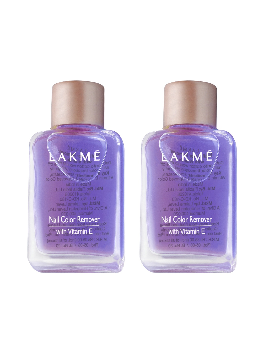 

Lakme Set of 2 Vitamin E Nail Colour Removers, Purple