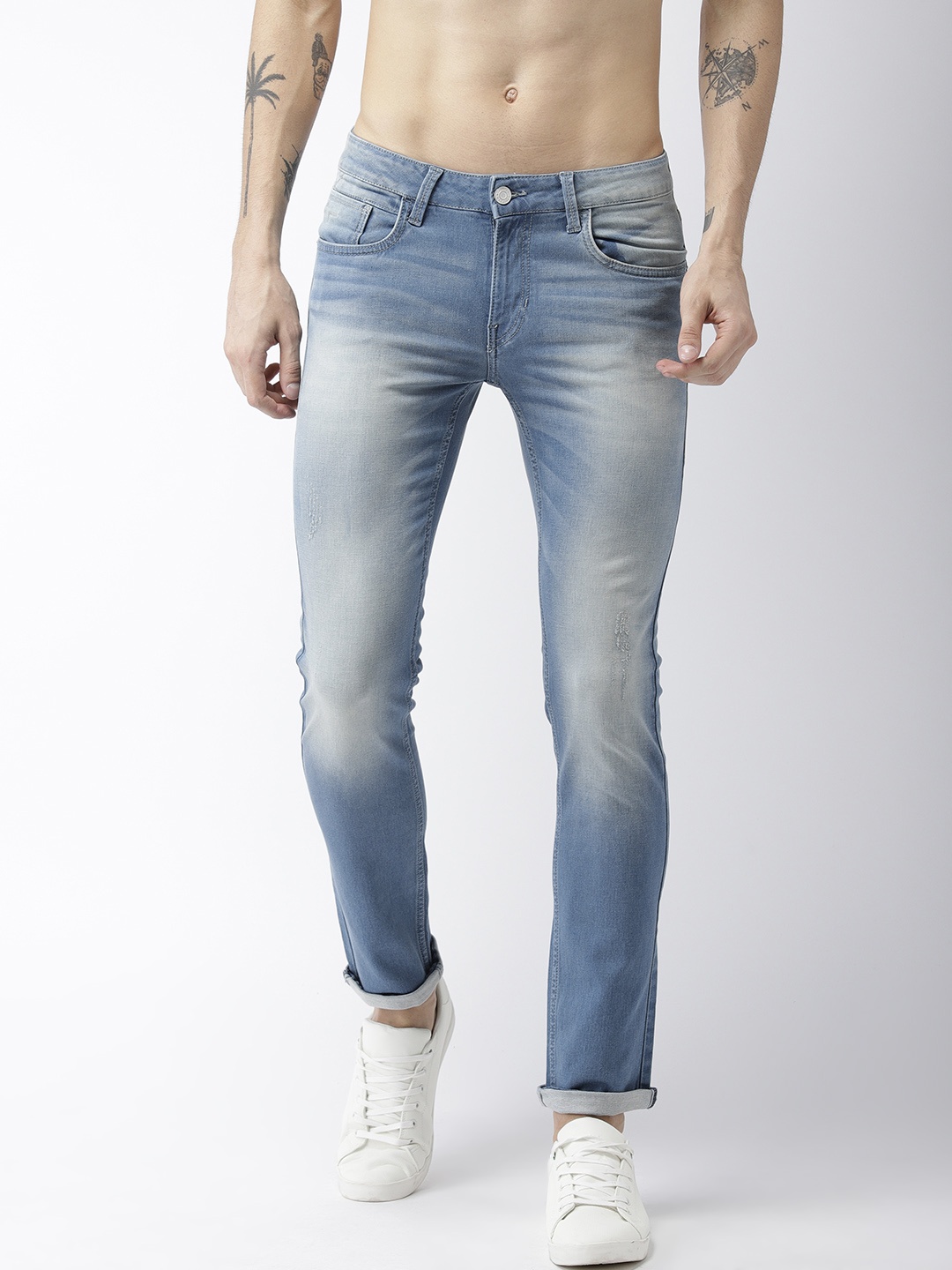 

Flying Machine Men Blue Slim Tapered Michael Fit Mid-Rise Clean Look Stretchable Jeans