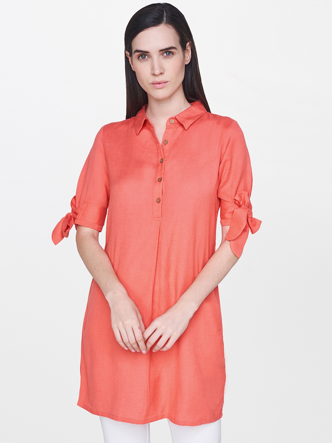

AND Coral Solid Tunic