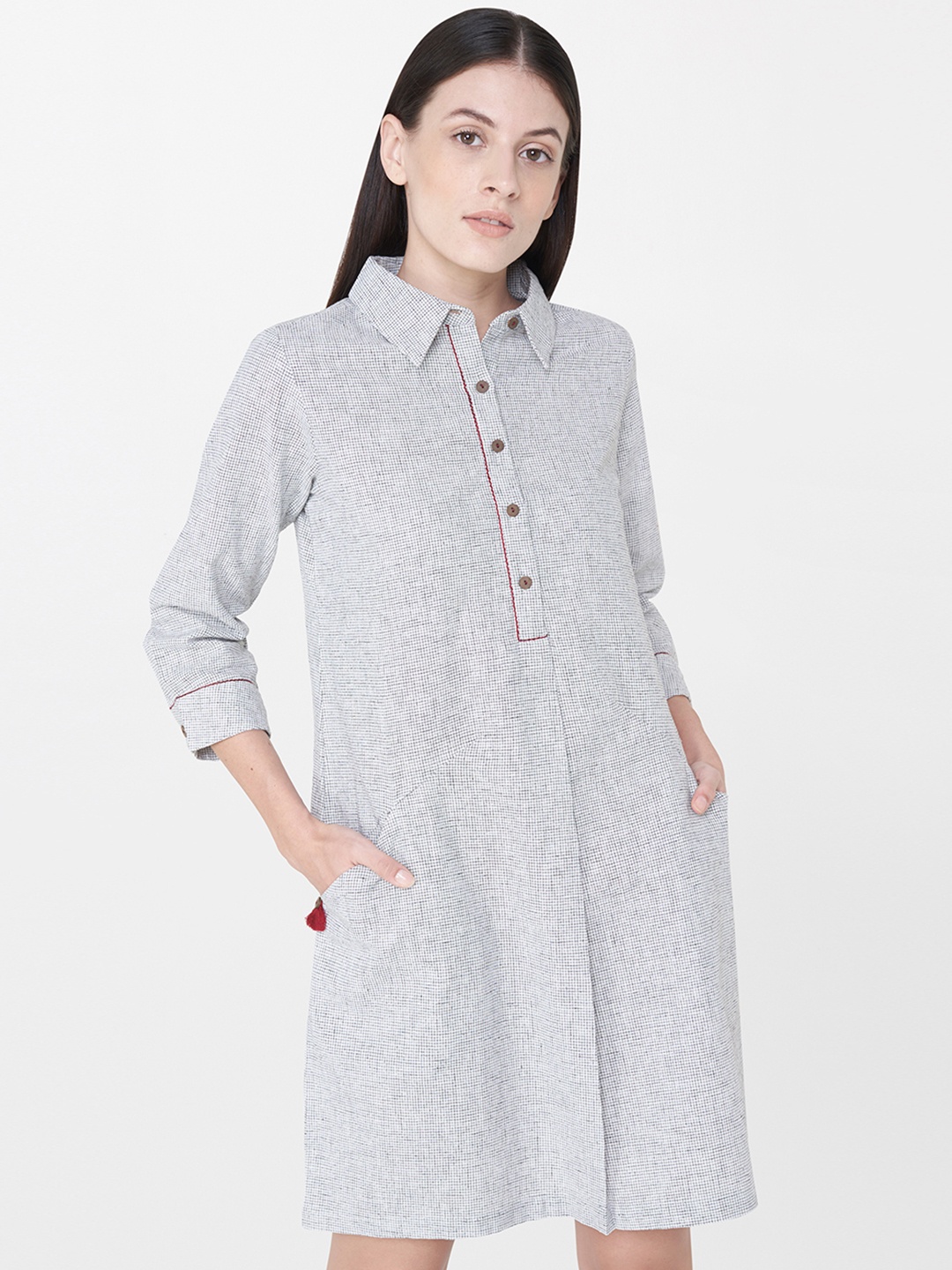 

AND White & Black Checked Tunic