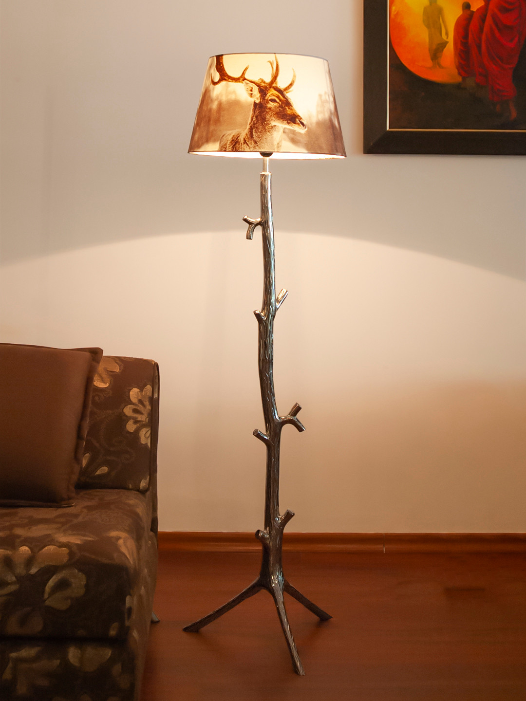 

THE LIGHT STORE White & Grey Self Design Bedside Club Lamp