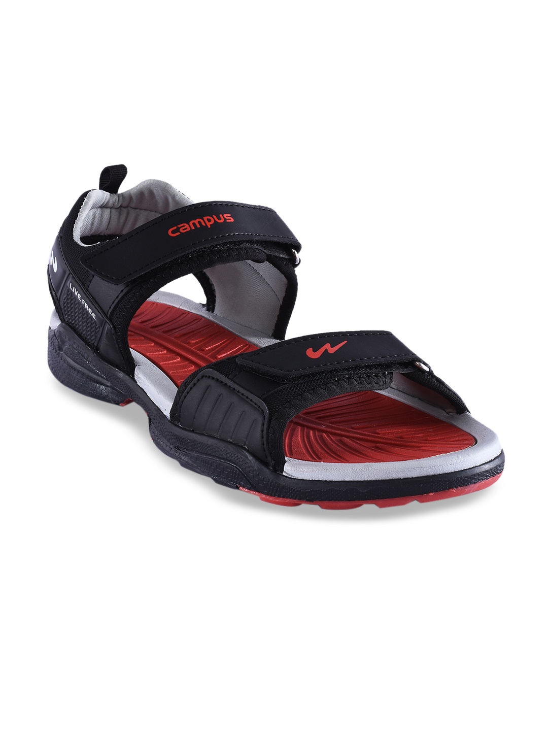 

Campus Men Black Sports Sandals