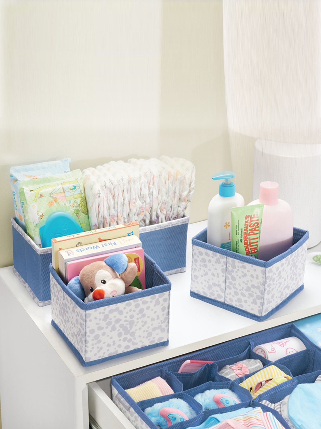 

INTERDESIGN Set of 4 Blue & Grey Drawer Organisers