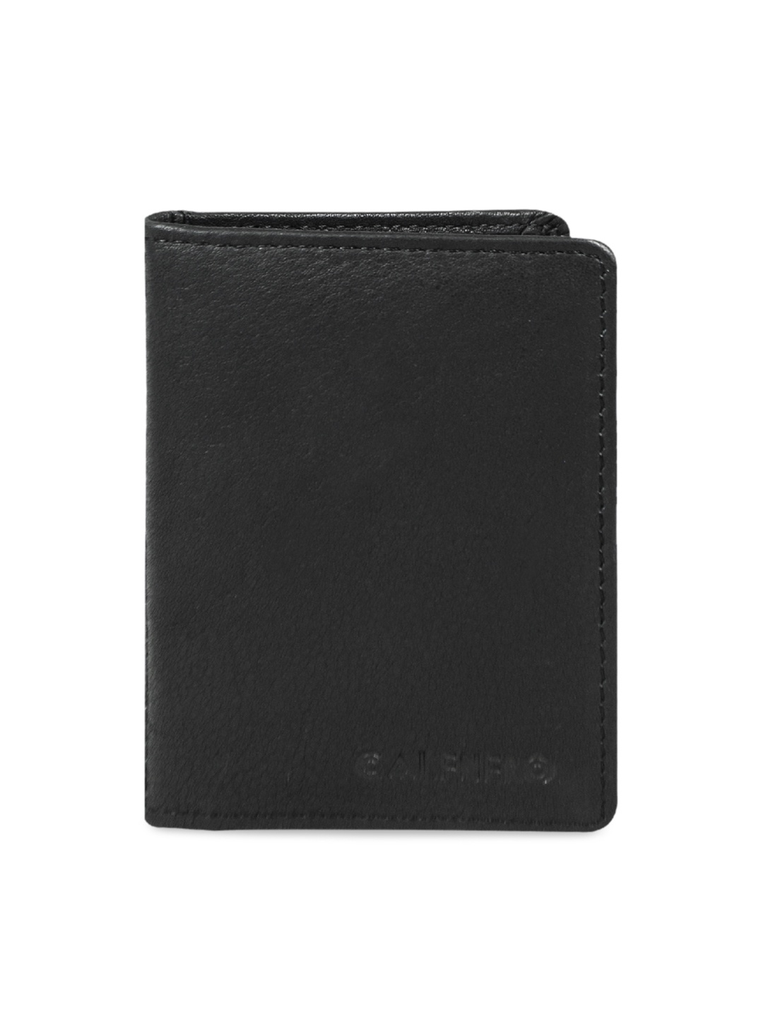 

CALFNERO Unisex Black Solid Leather Card Holder