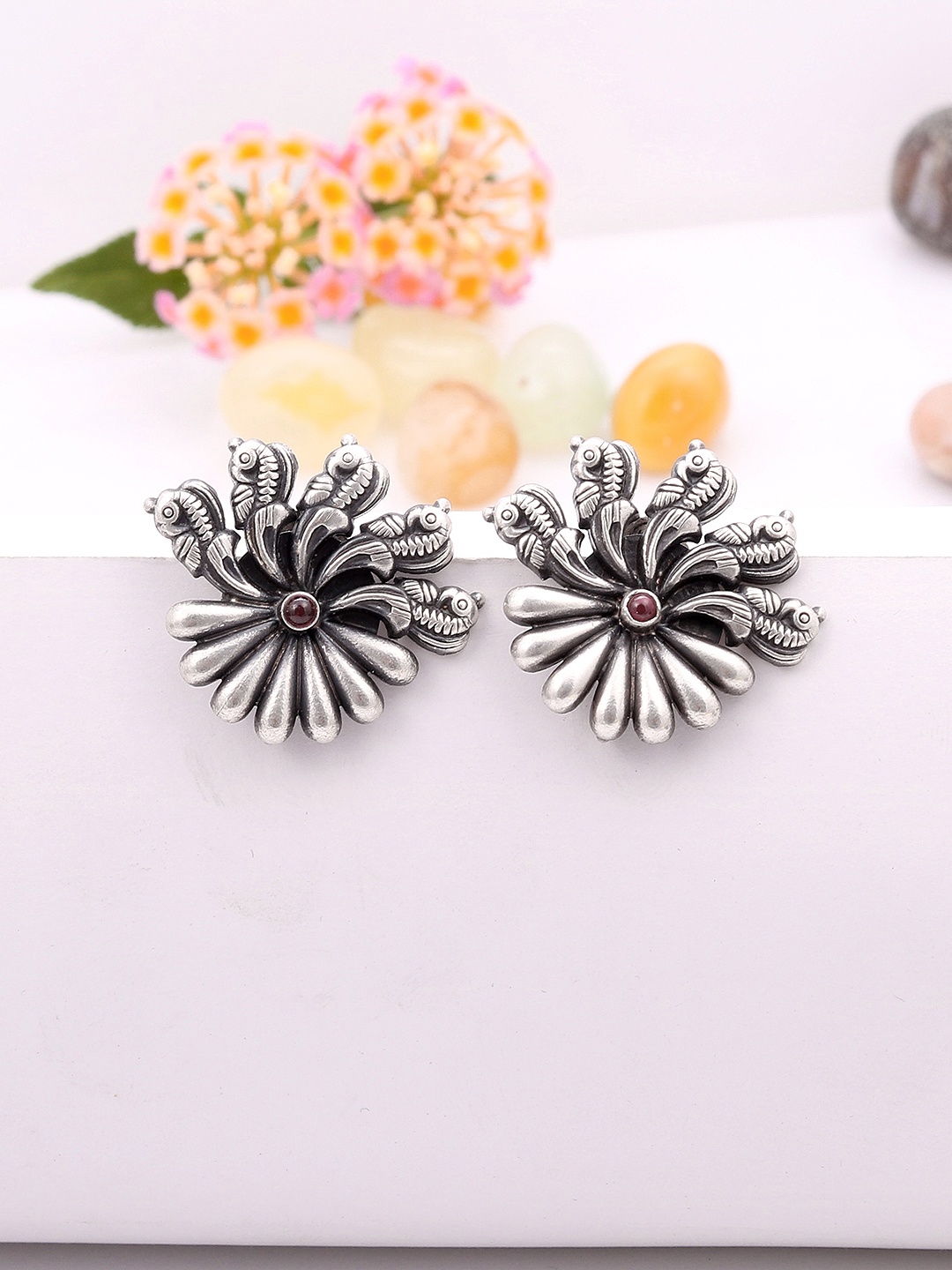 

Silvermerc Designs Silver-Plated Floral Studs