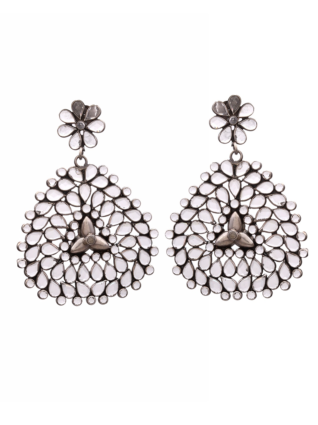 

Silvermerc Designs Silver-Plated Classic Oxidised Drop Earrings