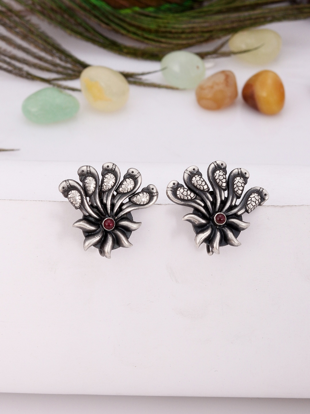 

Silvermerc Designs Silver-Plated Floral Studs