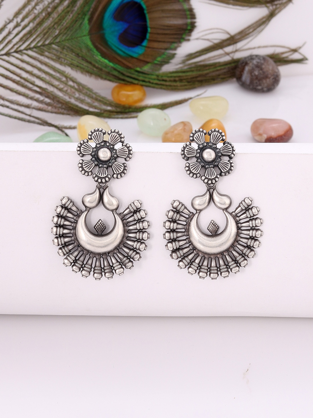 

Silvermerc Designs Silver-Toned Classic Drop Earrings