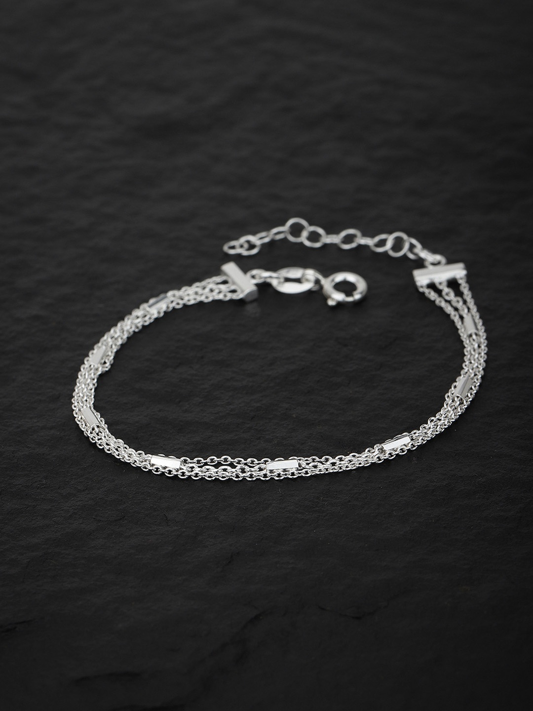 

Carlton London 925 Sterling Silver Multistranded Bracelet with Silver Plating