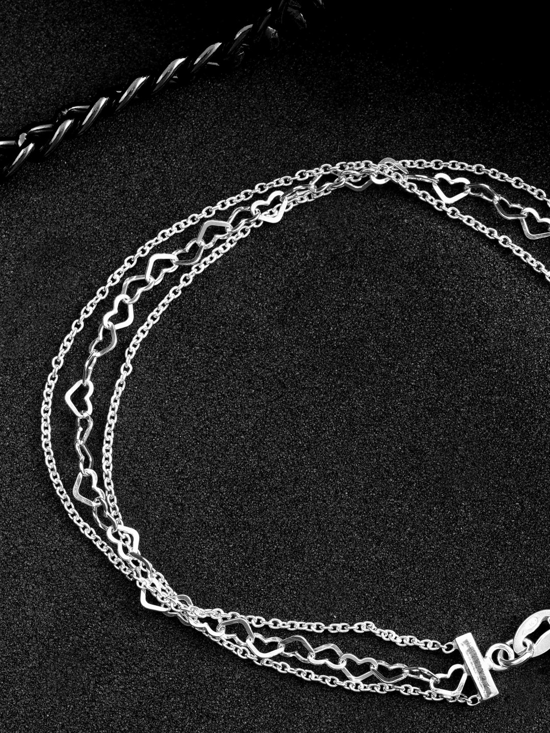 

Carlton London 925 Sterling Silver Multistranded Bracelet with Silver Plating