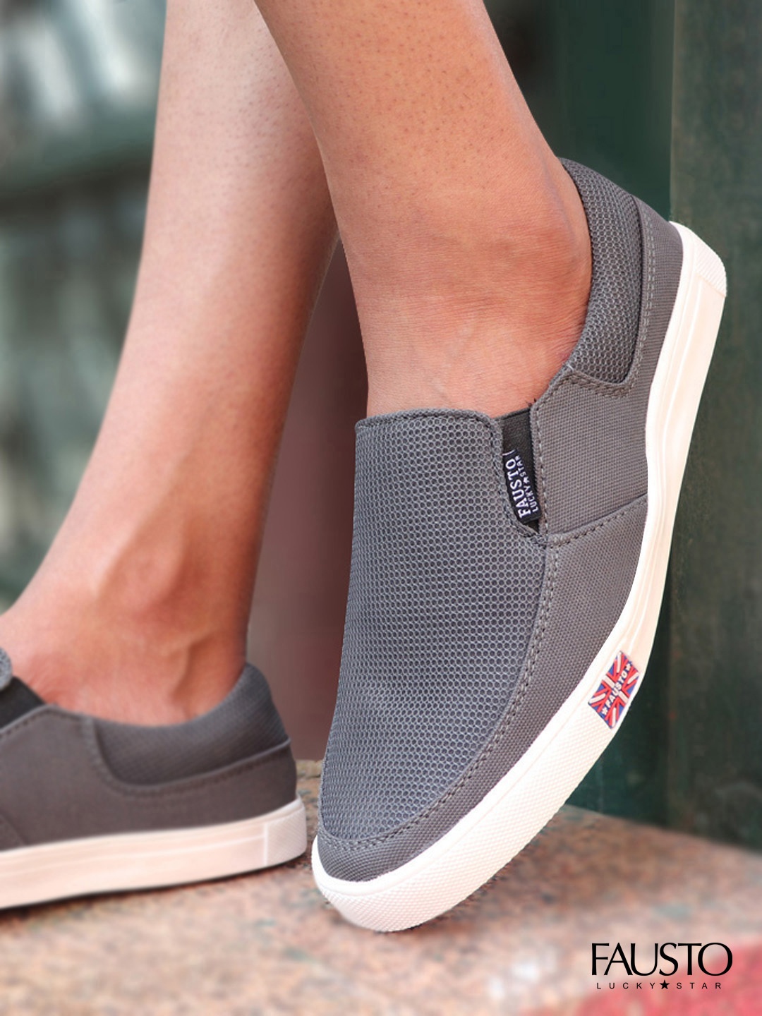

FAUSTO Men Black Slip-On Sneakers