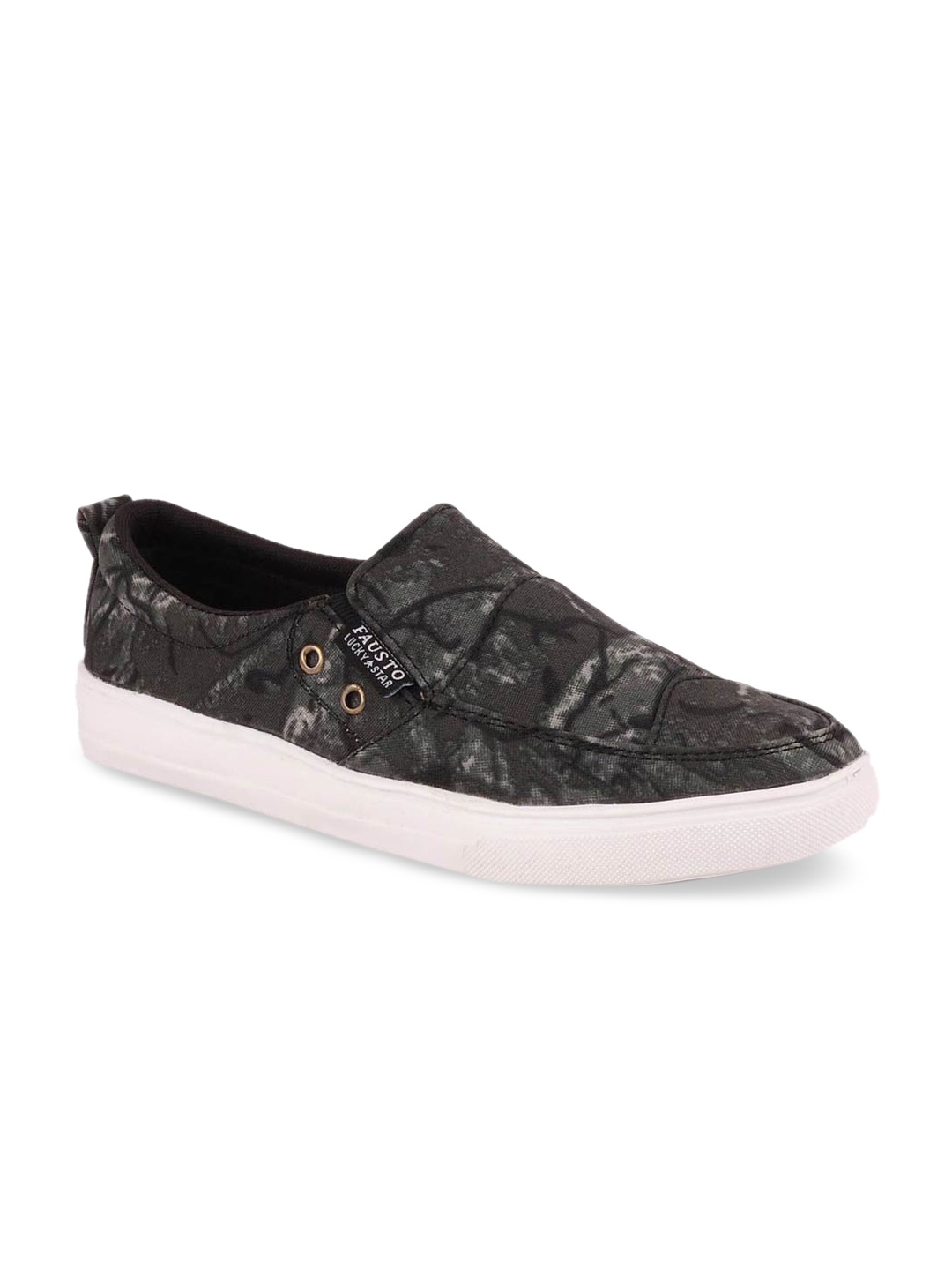 

FAUSTO Men Black Slip-On Sneakers